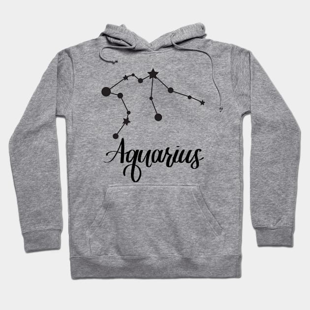 Aquarius Zodiac Constellation in Black Hoodie by Kelly Gigi